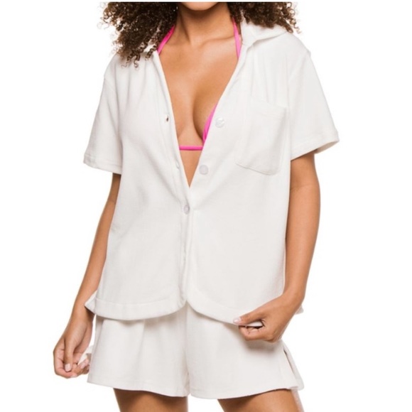 Frankies Bikinis SET: Coco terry button up and coco terry shorts - Picture 8 of 14